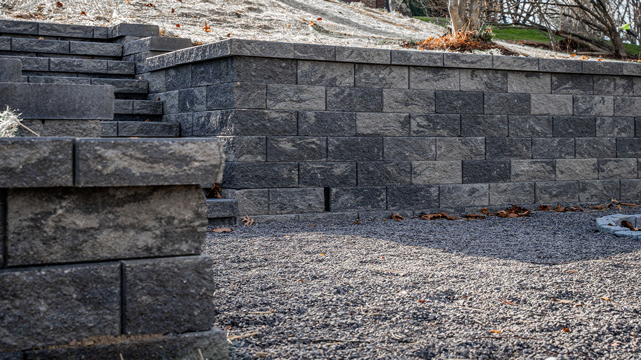 Backyard Playset Retaining Wall